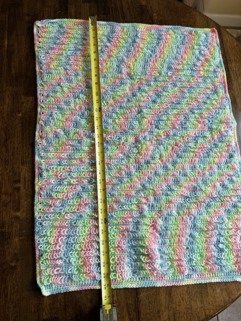 Handmade Crochet Baby Cardigan Sweater & Blanket Set Multicolor Pastel Looped Kn - Picture 4 of 10
